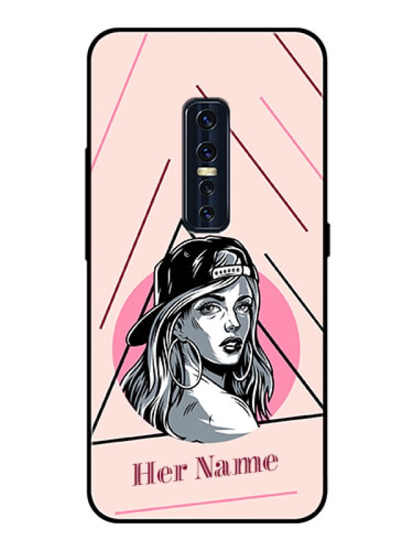 Custom Vivo V17 Pro Personalized Glass Phone Case - Rockstar Girl Design