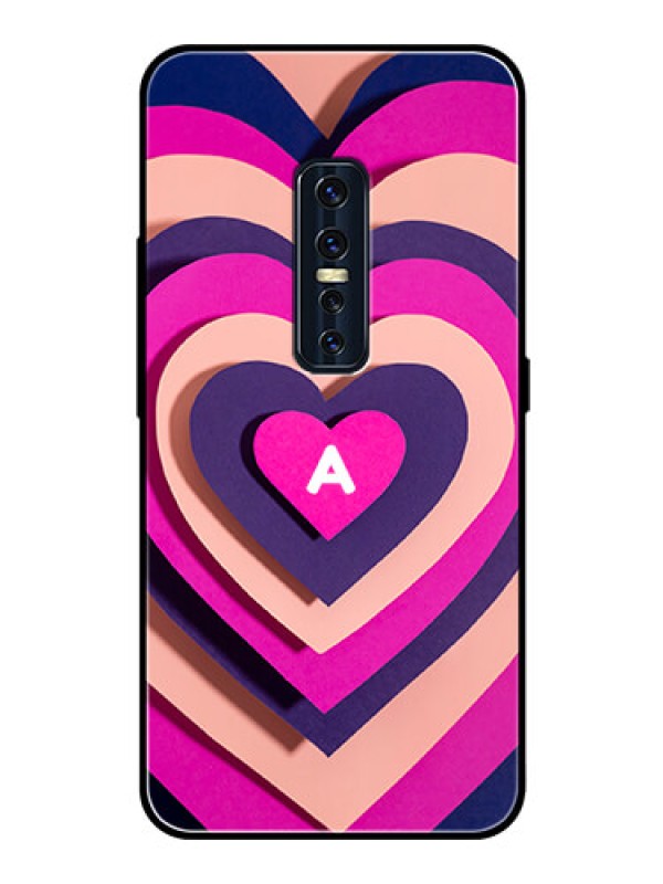 Custom Vivo V17 Pro Custom Glass Mobile Case - Cute Heart Pattern Design