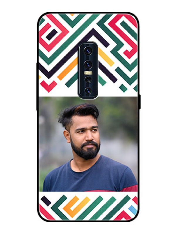 Custom Vivo V17 Pro Personalized Glass Phone Case - Colorful Maze Pattern Design