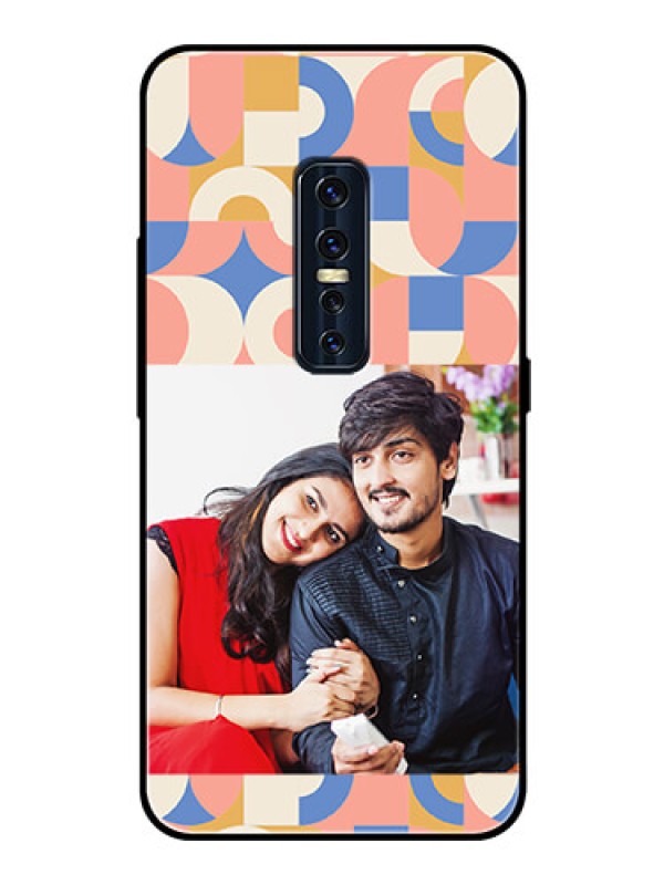 Custom Vivo V17 Pro Photo Printing on Glass Case - Semi-circle Maze Pattern Design