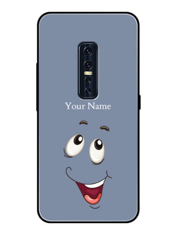 Custom Vivo V17 Pro Photo Printing on Glass Case - Laughing Cartoon Face Design