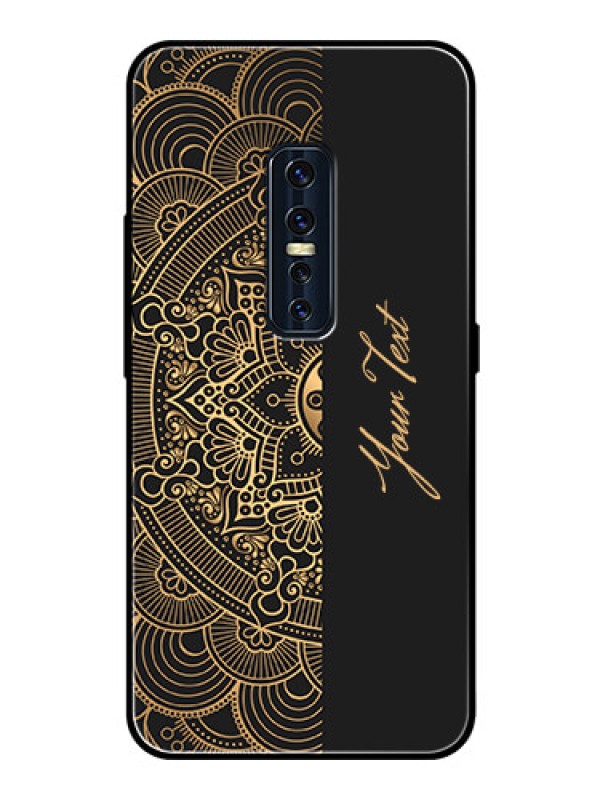 Custom Vivo V17 Pro Photo Printing on Glass Case - Mandala art with custom text Design