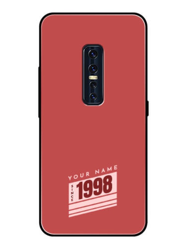 Custom Vivo V17 Pro Custom Glass Phone Case - Red custom year of birth Design