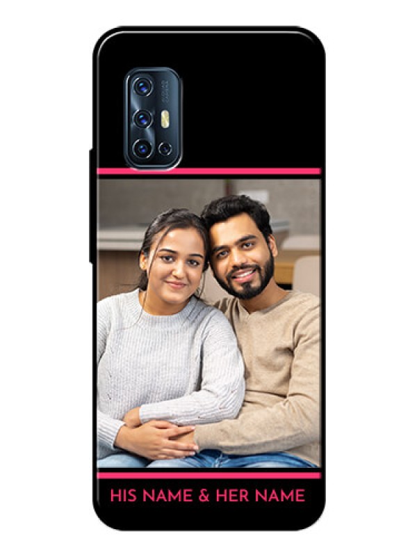 Custom Vivo V17 Custom Glass Mobile Case  - with Add Text Design