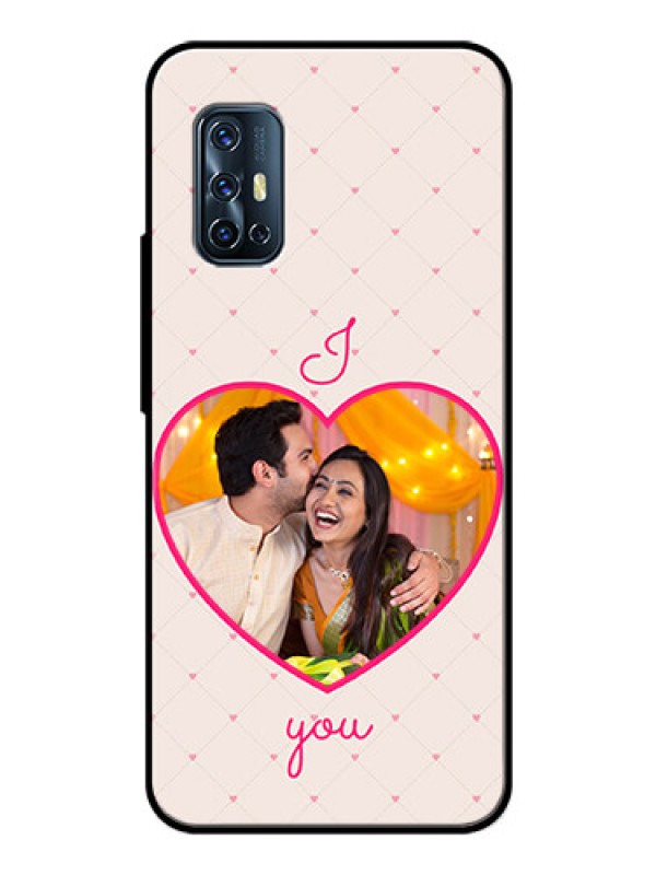 Custom Vivo V17 Custom Glass Mobile Case  - Heart Shape Design