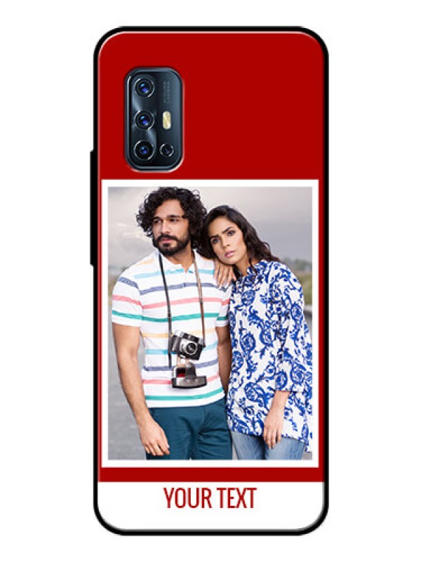 Custom Vivo V17 Personalized Glass Phone Case  - Simple Red Color Design