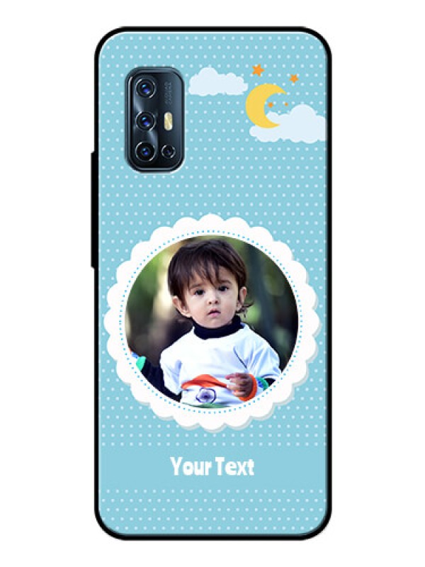 Custom Vivo V17 Personalised Glass Phone Case  - Violet Pattern Design
