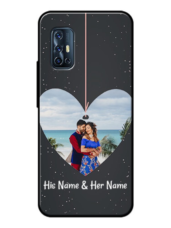 Custom Vivo V17 Custom Glass Phone Case  - Hanging Heart Design
