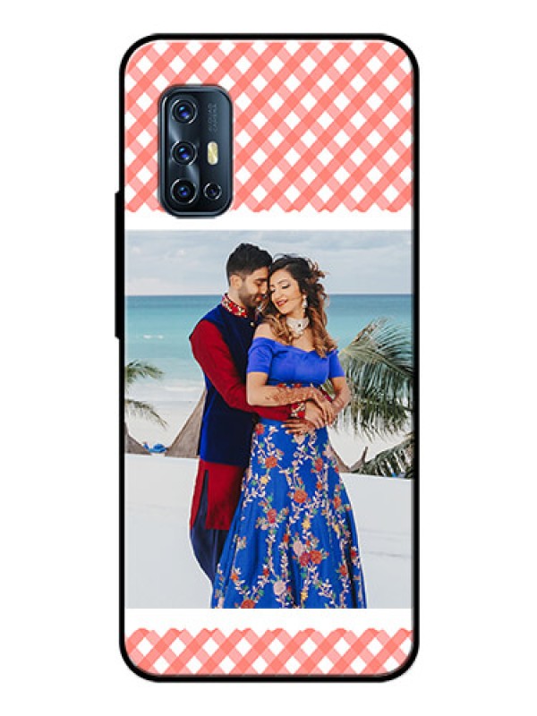Custom Vivo V17 Personalized Glass Phone Case  - Pink Pattern Design