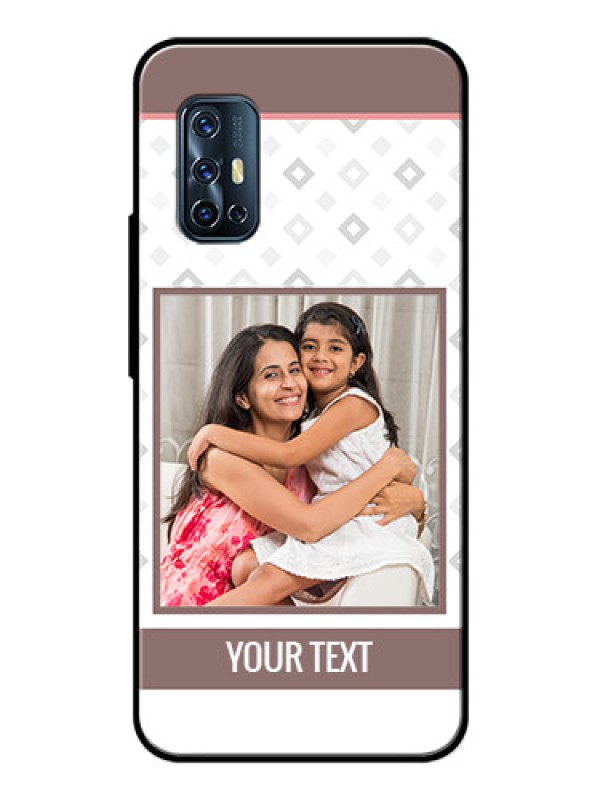 Custom Vivo V17 Photo Printing on Glass Case  - Simple Diamond Design