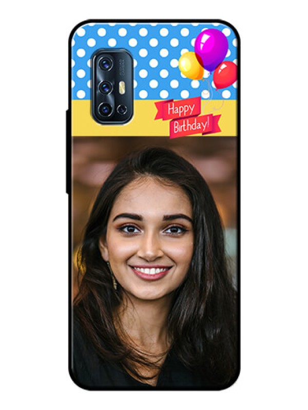 Custom Vivo V17 Custom Glass Mobile Case  - Happy Birthday Design