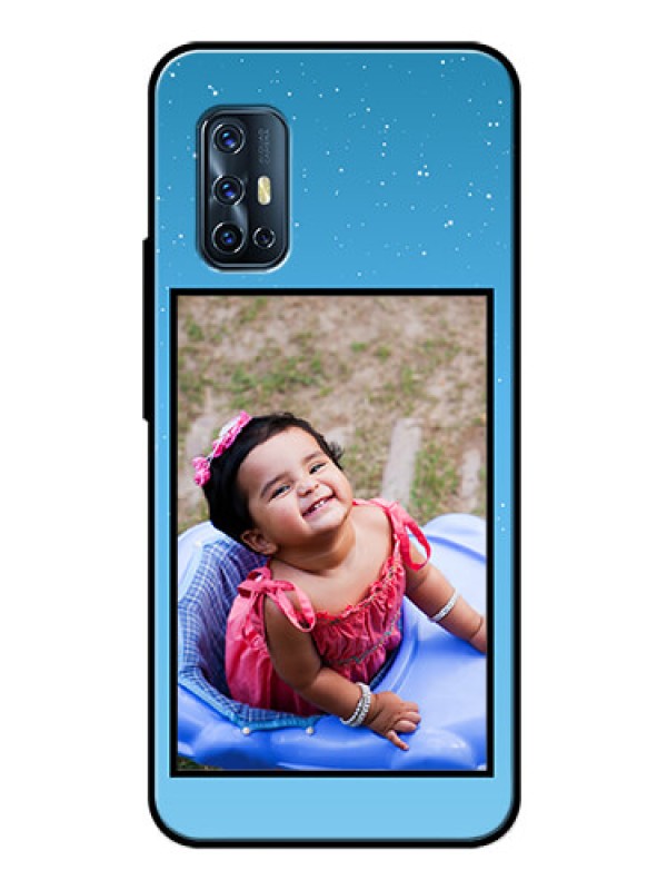 Custom Vivo V17 Custom Glass Mobile Case  - Wave Pattern Colorful Design