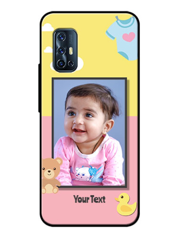 Custom Vivo V17 Photo Printing on Glass Case  - Kids 2 Color Design