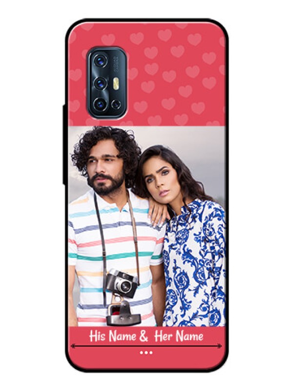 Custom Vivo V17 Photo Printing on Glass Case  - Simple Love Design
