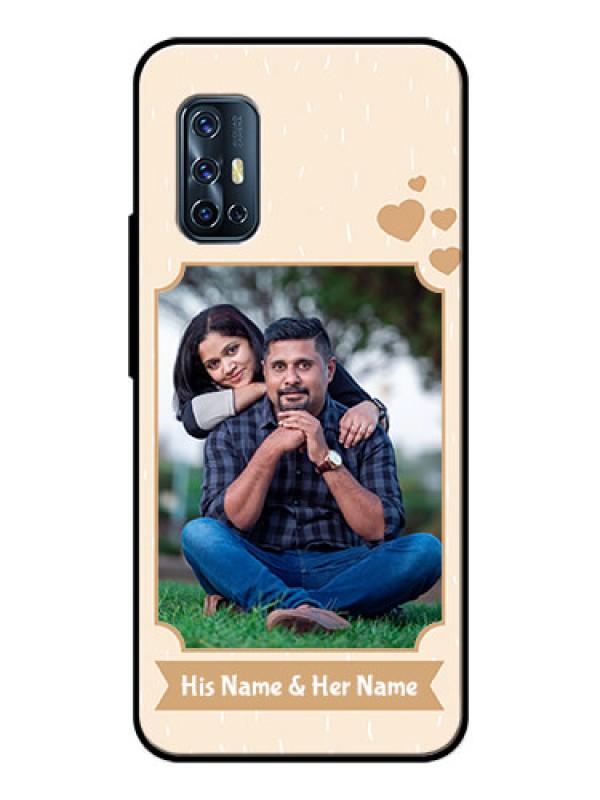 Custom Vivo V17 Custom Glass Phone Case  - with confetti love design 