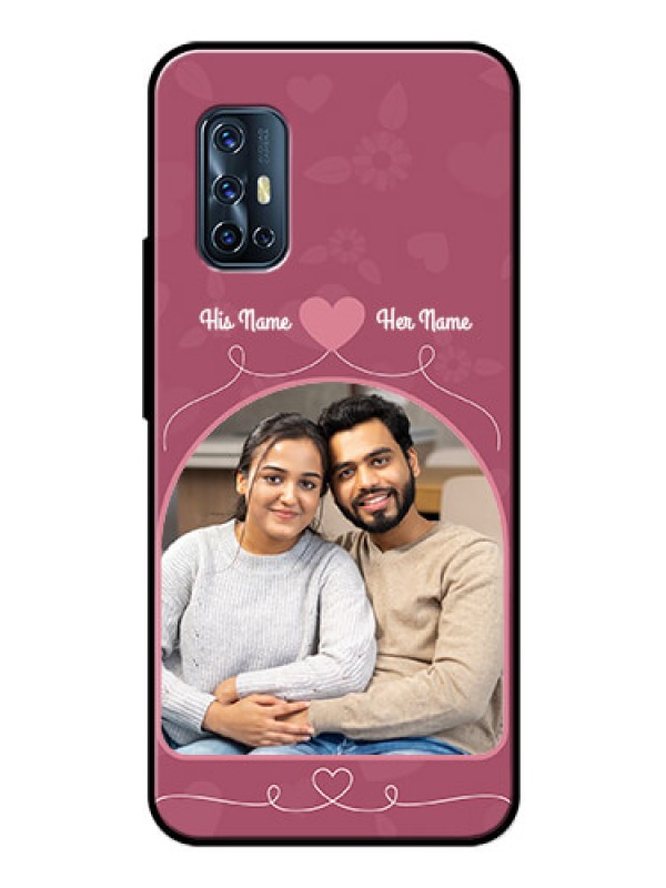 Custom Vivo V17 Photo Printing on Glass Case  - Love Floral Design