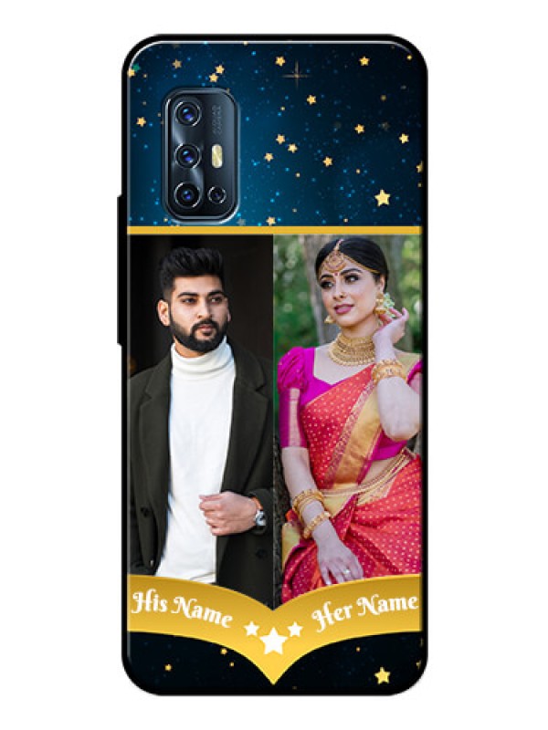 Custom Vivo V17 Custom Glass Phone Case  - Galaxy Stars Backdrop Design