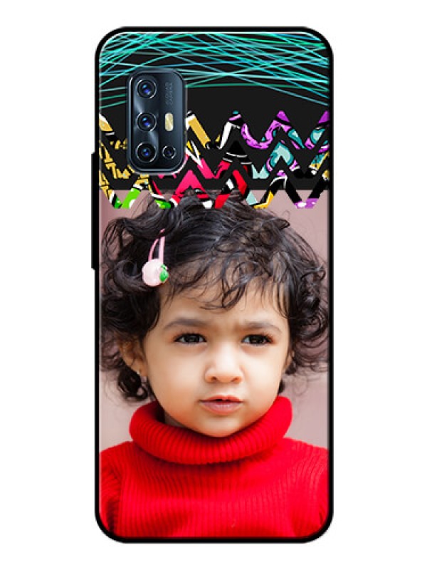Custom Vivo V17 Personalized Glass Phone Case  - Neon Abstract Design
