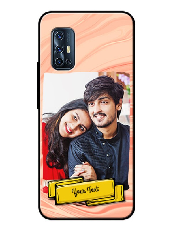 Custom Vivo V17 Personalized Glass Phone Case  - Marble Texture Design