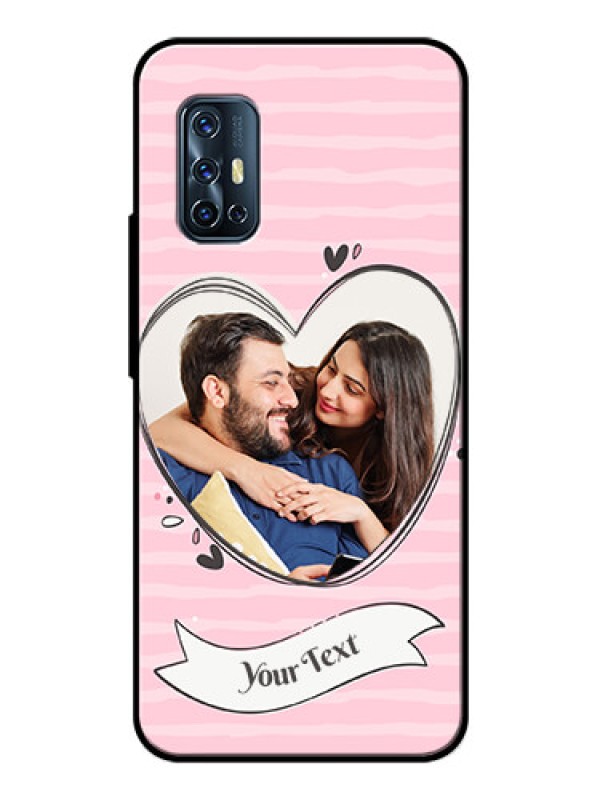 Custom Vivo V17 Custom Glass Phone Case  - Vintage Heart Design