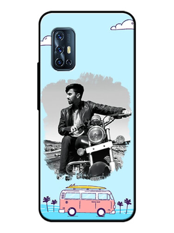 Custom Vivo V17 Photo Printing on Glass Case  - Travel & Adventure Design