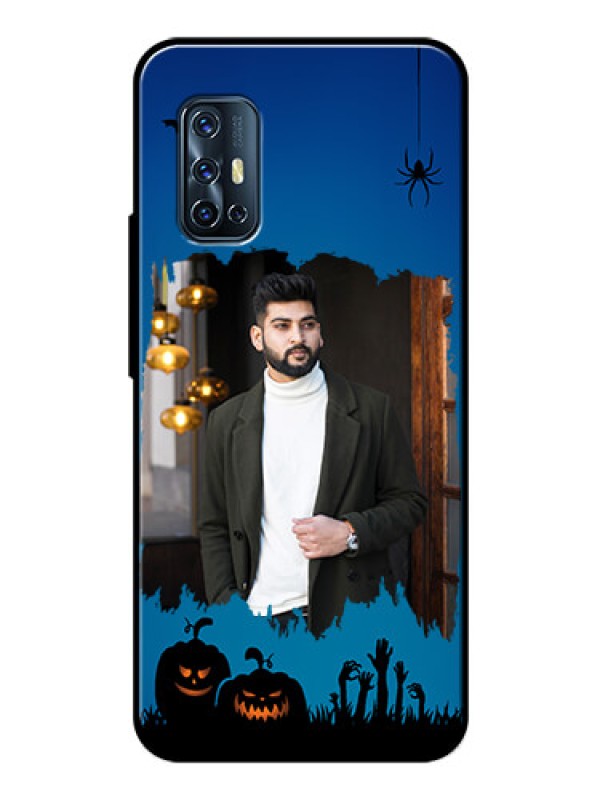 Custom Vivo V17 Photo Printing on Glass Case  - with pro Halloween design 