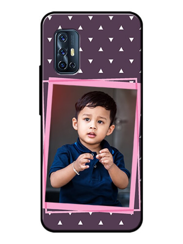 Custom Vivo V17 Custom Glass Mobile Case  - Triangle Pattern Dotted Design