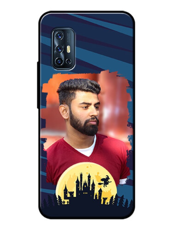 Custom Vivo V17 Photo Printing on Glass Case  - Halloween Witch Design 