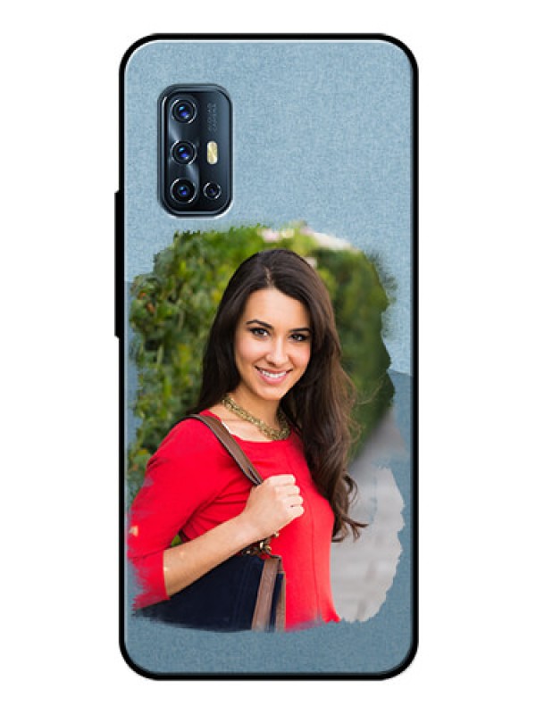 Custom Vivo V17 Custom Glass Mobile Case  - Grunge Line Art Design