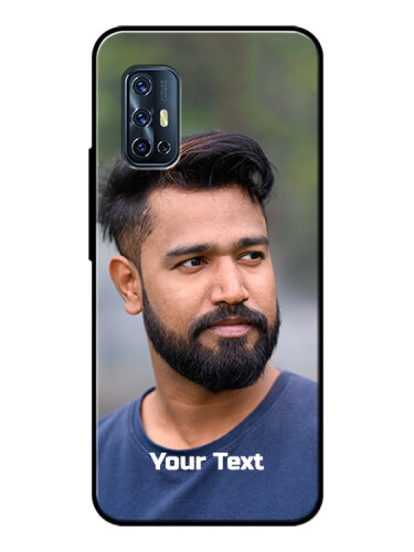 Custom Vivo V17 Glass Mobile Cover: Photo with Text