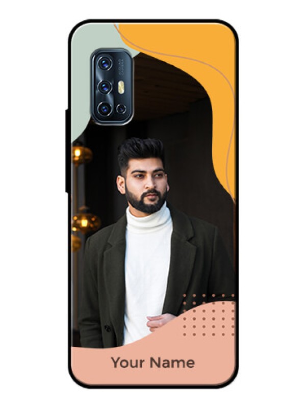 Custom Vivo V17 Personalized Glass Phone Case - Tri-coloured overlay design