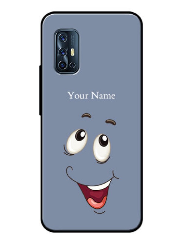 Custom Vivo V17 Photo Printing on Glass Case - Laughing Cartoon Face Design