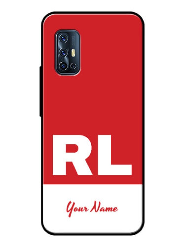 Custom Vivo V17 Personalized Glass Phone Case - dual tone custom text Design