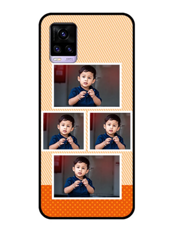 Custom Vivo V20 2021 Photo Printing on Glass Case - Bulk Photos Upload Design