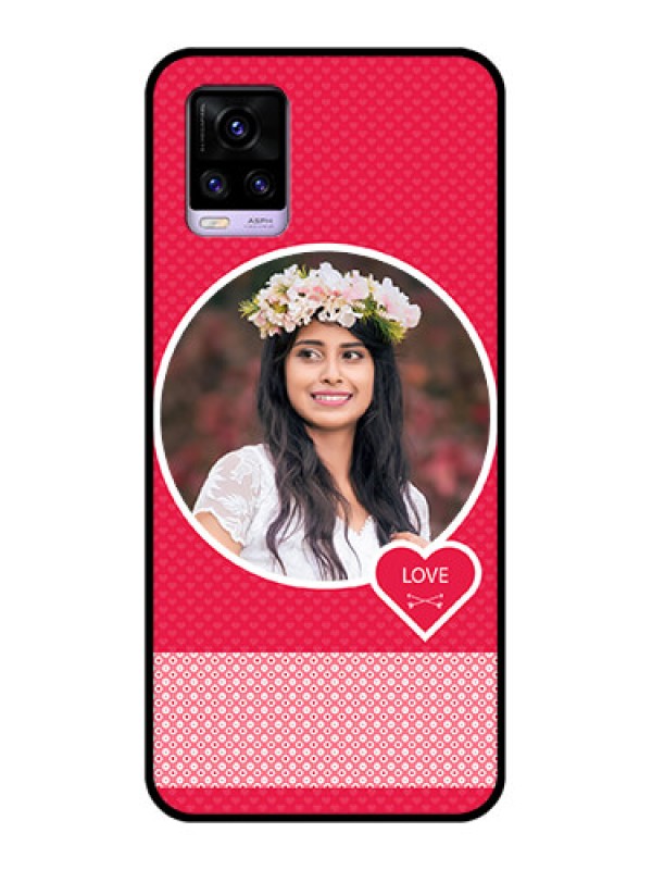 Custom Vivo V20 2021 Personalised Glass Phone Case - Pink Pattern Design