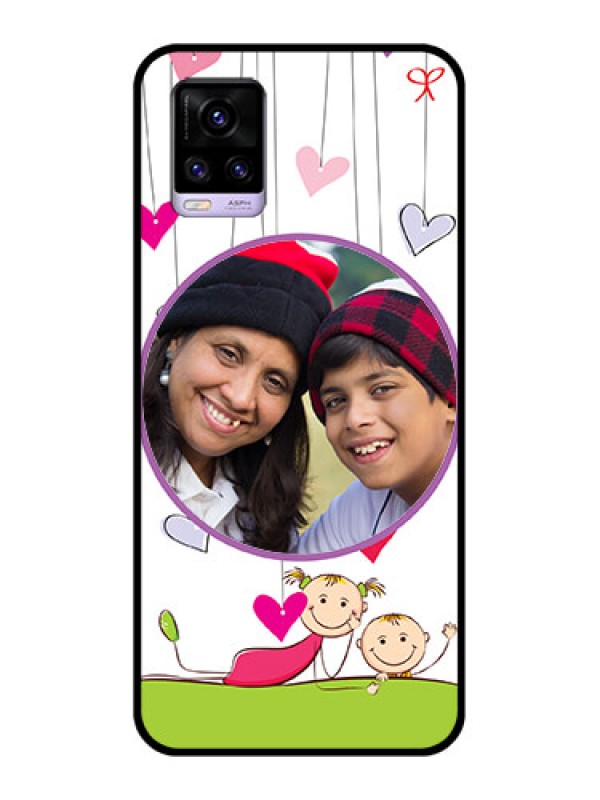 Custom Vivo V20 2021 Photo Printing on Glass Case - Cute Kids Phone Case Design