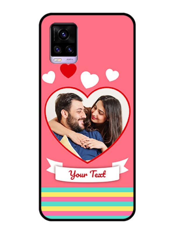 Custom Vivo V20 2021 Photo Printing on Glass Case - Love Doodle Design