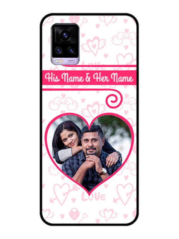 Custom Vivo V20 2021 Personalized Glass Phone Case - Heart Shape Love Design