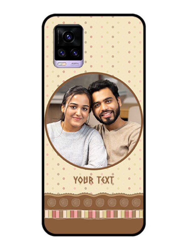 Custom Vivo V20 2021 Custom Glass Mobile Case - Brown Dotted Mobile Case Design