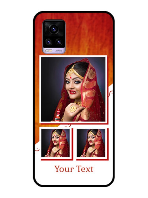 Custom Vivo V20 2021 Custom Glass Phone Case - Wedding Memories Design