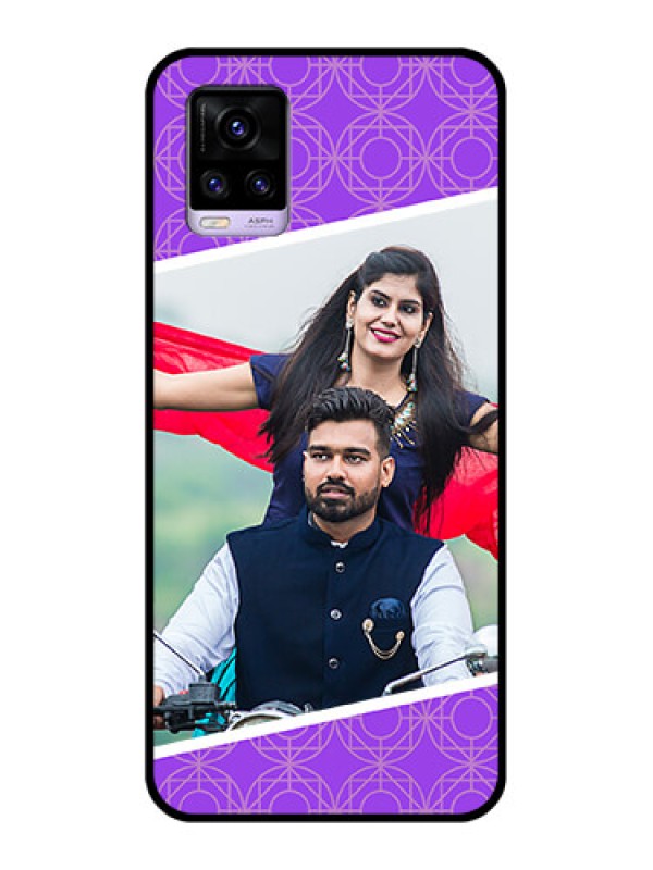 Custom Vivo V20 2021 Custom Glass Phone Case - Violet Pattern Design
