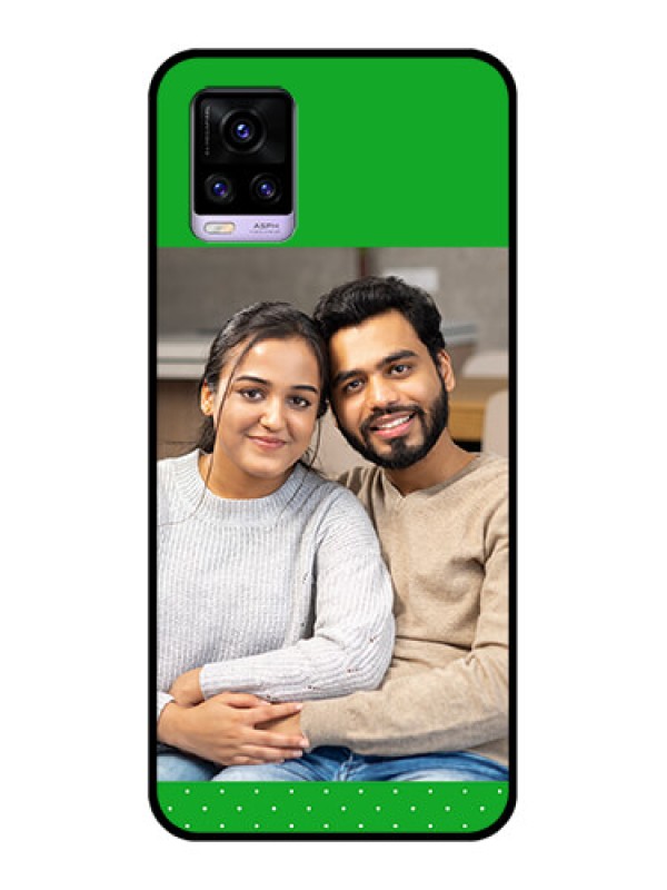 Custom Vivo V20 2021 Personalized Glass Phone Case - Green Pattern Design