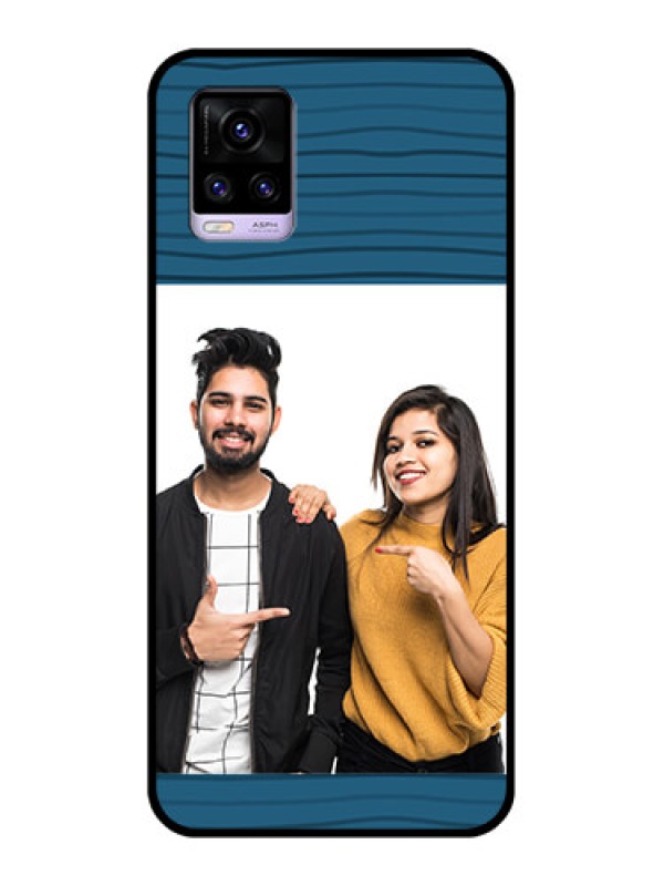 Custom Vivo V20 2021 Custom Glass Phone Case - Blue Pattern Cover Design