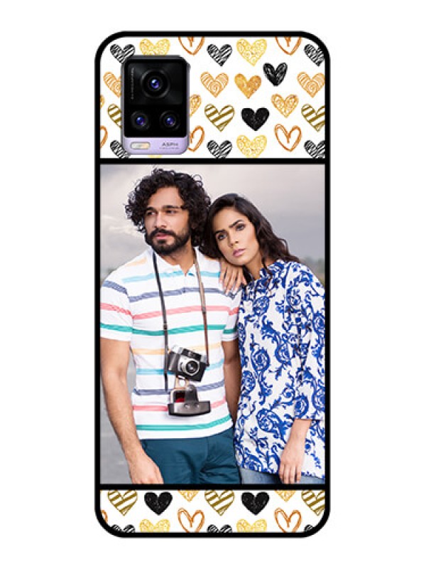 Custom Vivo V20 2021 Photo Printing on Glass Case - Love Symbol Design