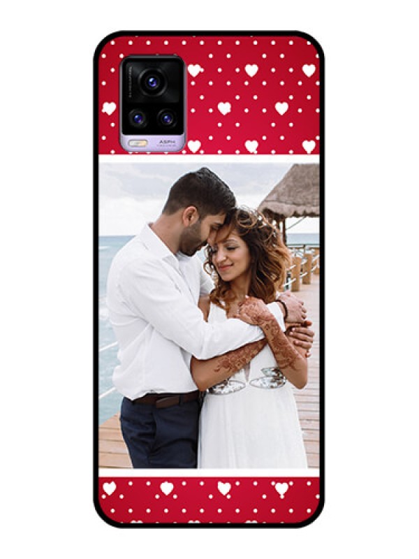 Custom Vivo V20 2021 Photo Printing on Glass Case - Hearts Mobile Case Design