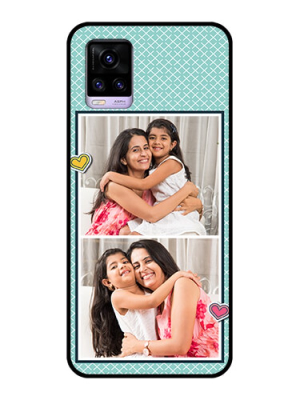 Custom Vivo V20 2021 Custom Glass Phone Case - 2 Image Holder with Pattern Design
