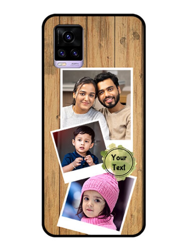 Custom Vivo V20 2021 Custom Glass Phone Case - Wooden Texture Design
