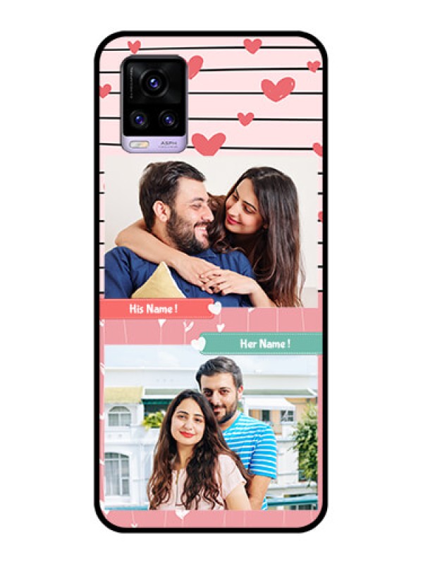 Custom Vivo V20 2021 Custom Glass Mobile Case - Photo with Heart Design
