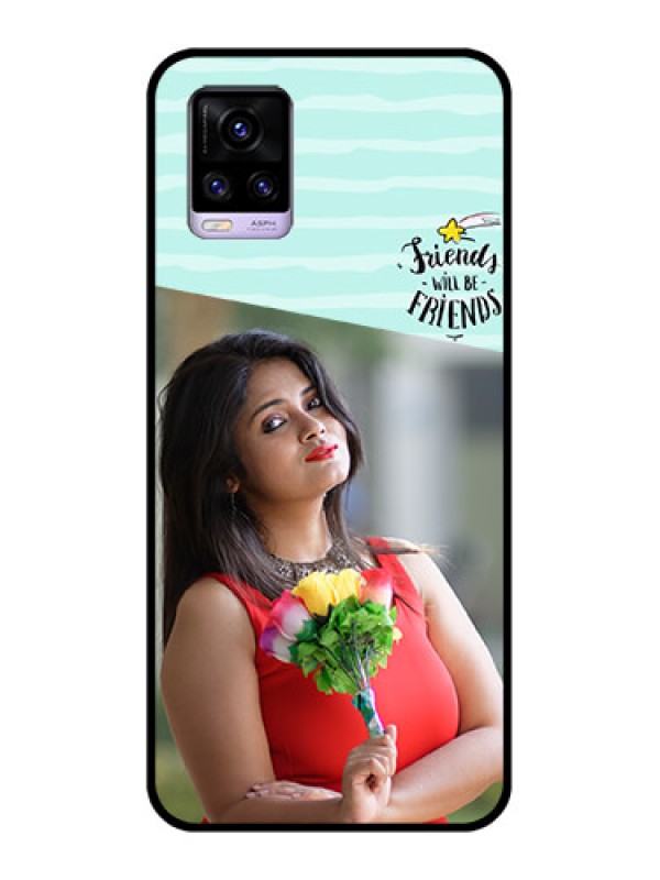 Custom Vivo V20 2021 Custom Glass Phone Case - Friends Picture Icon Design