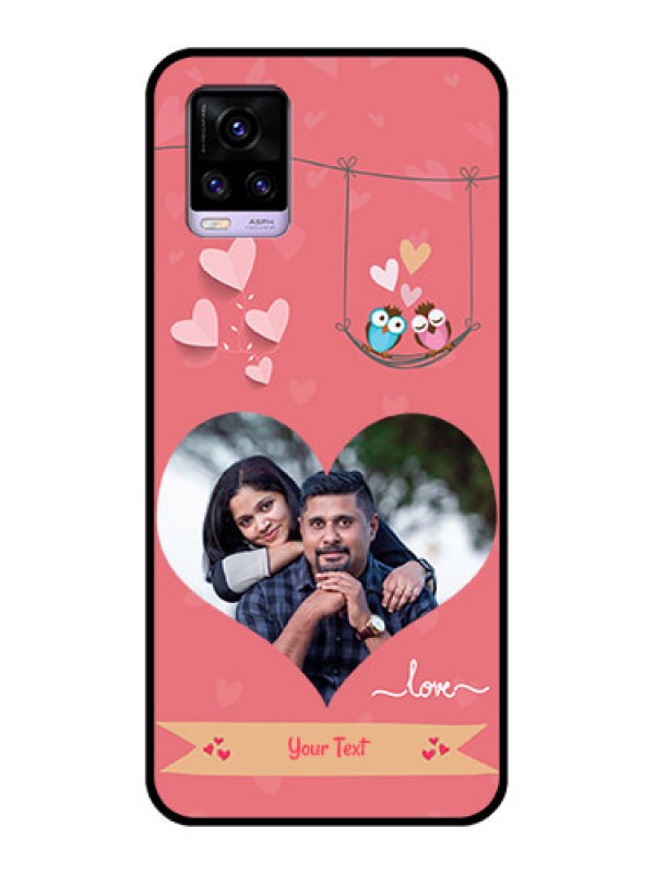 Custom Vivo V20 2021 Personalized Glass Phone Case - Peach Color Love Design